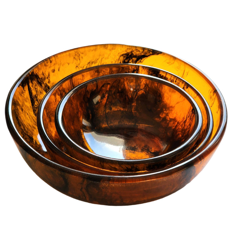 Hand Poured Resin Serving Bowls - Set of 3