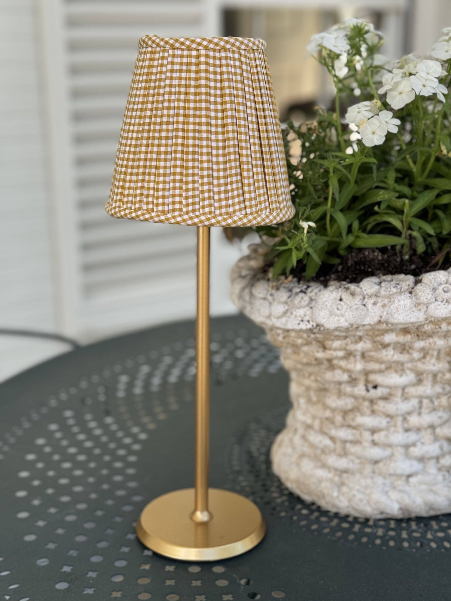 Gold Gingham Zafferano Lampshade by Maison Maison
