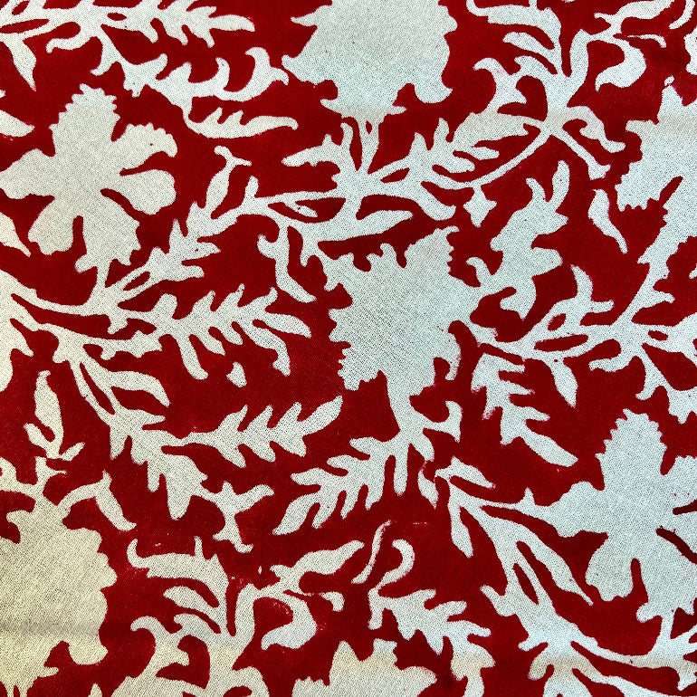 Pressed Florals Tablecloth in Cherry Red