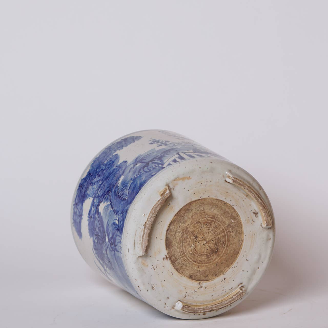 Blue and White Porcelain Three Friends Footed Cachepot