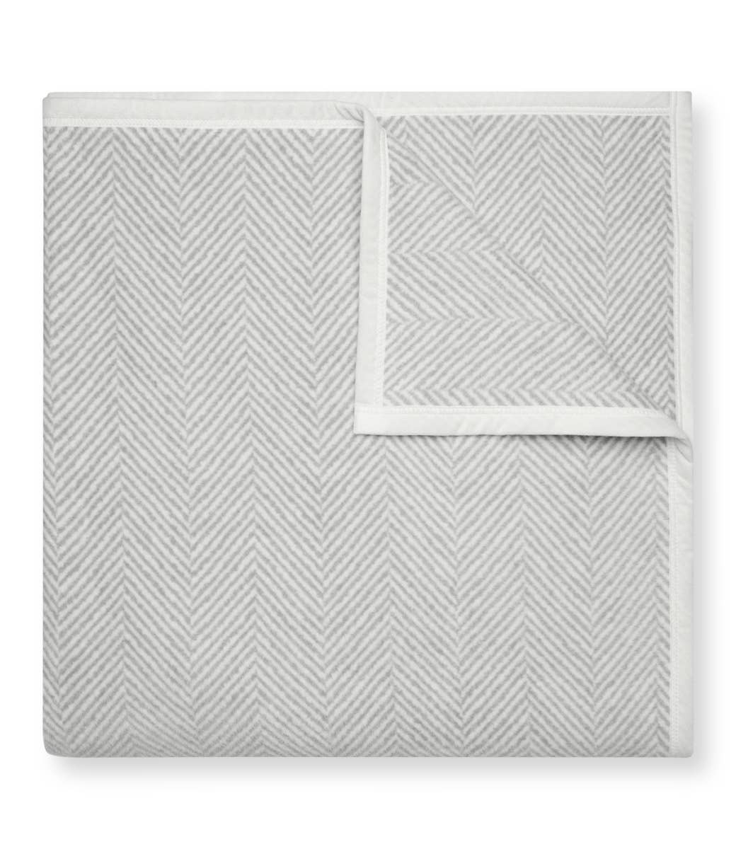 Harborview Herringbone Light Grey Blanket