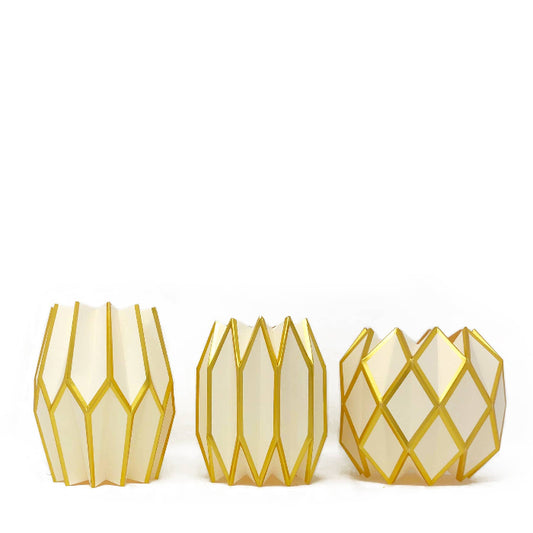 Gold Pearl with Gold Foil Paper Vase Wrap