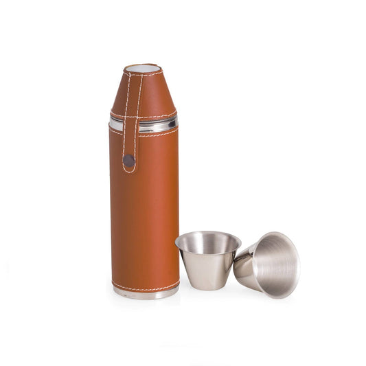 Leather and Stainless Steel Flask