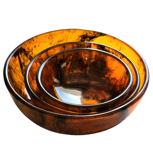 Hand Poured Resin Serving Bowls - Set of 3