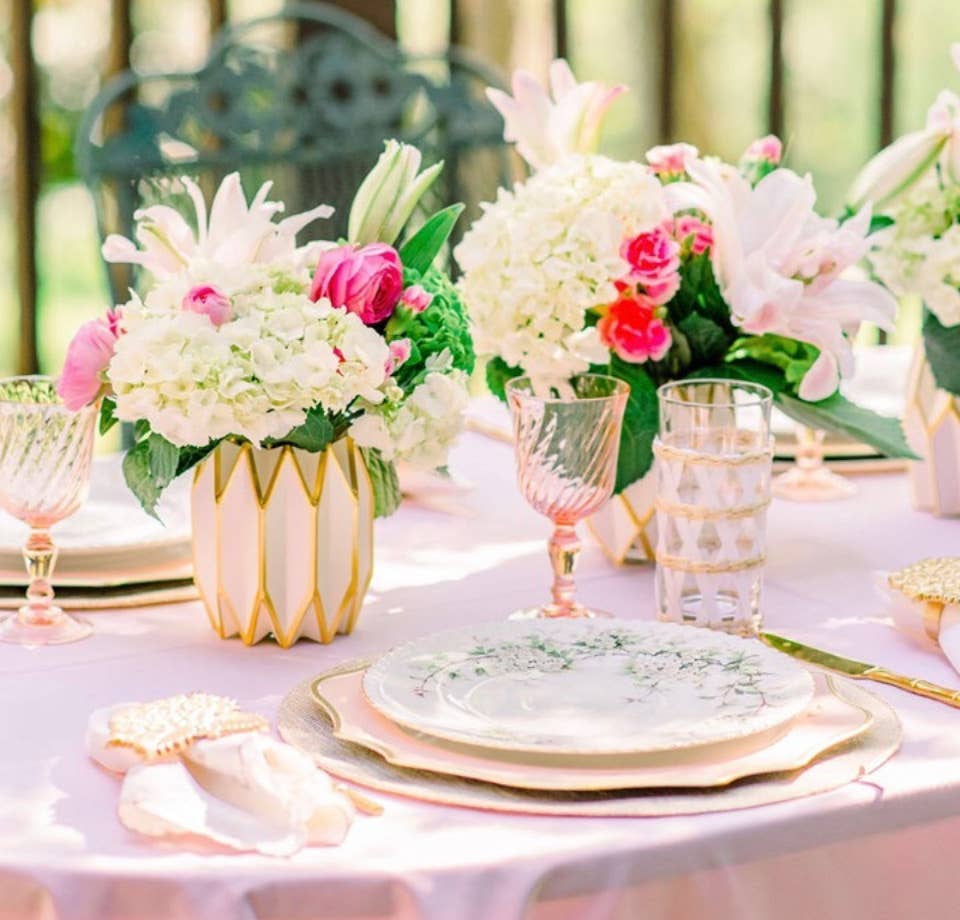 Gold Pearl with Gold Foil Paper Vase Wrap