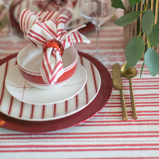 Elsie Red Round Tablecloth