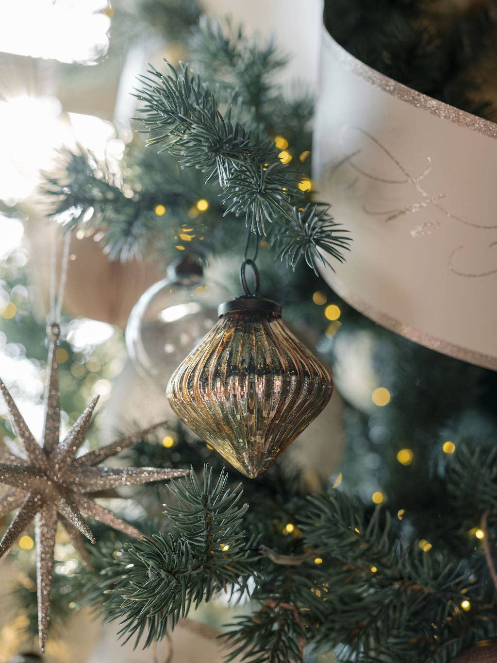 Mercury Glass Ornament 3" - Set of 4 Assorted