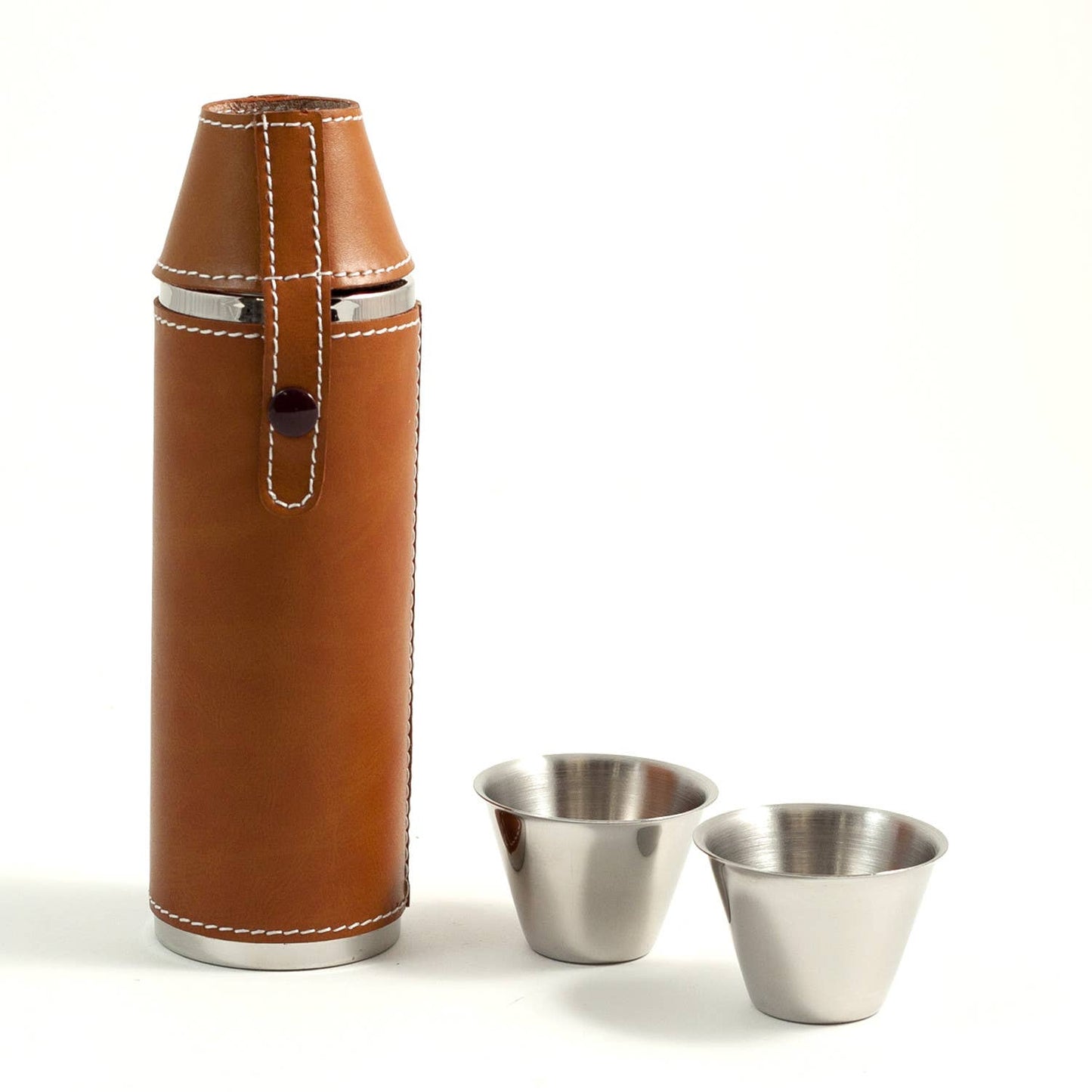 Leather and Stainless Steel Flask