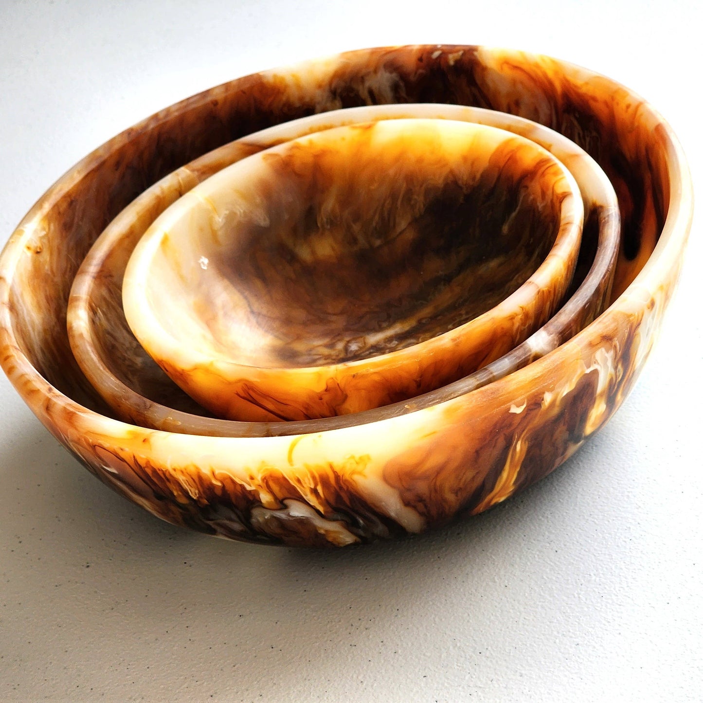 Hand Poured Resin Serving Bowls - Set of 3