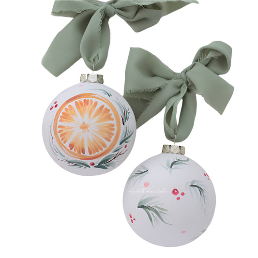 Hand-painted ceramic ornament, Citrus