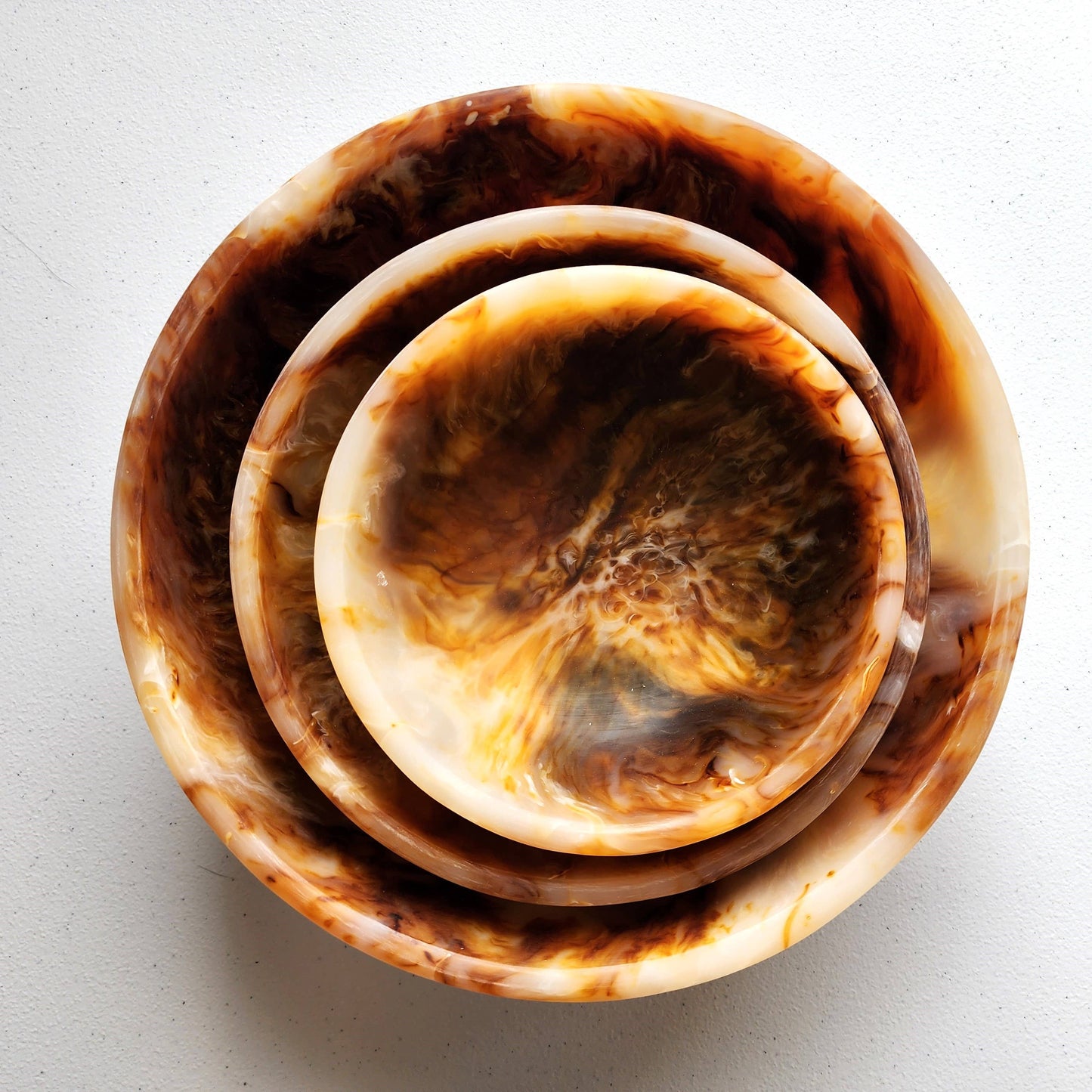 Hand Poured Resin Serving Bowls - Set of 3