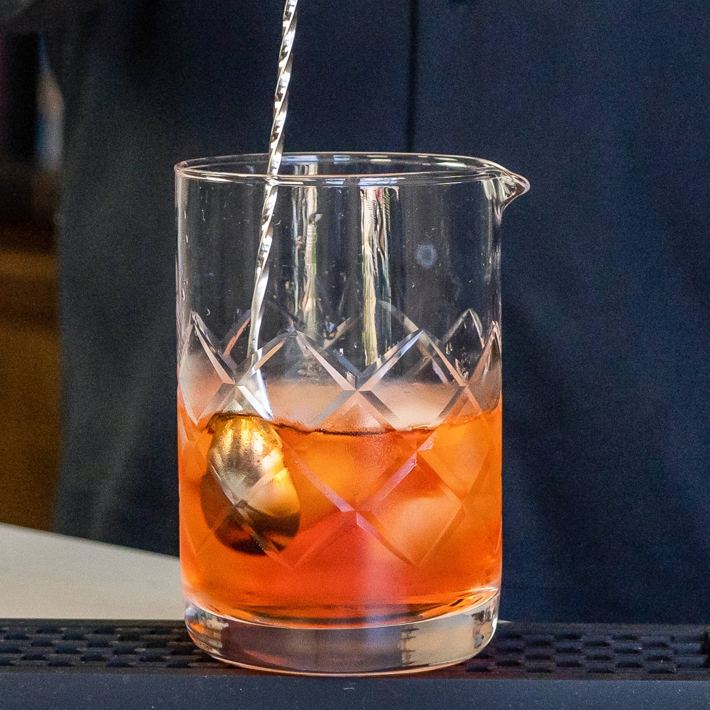 Craft Cocktail Mixing Glass - Diamond Cut Pattern
