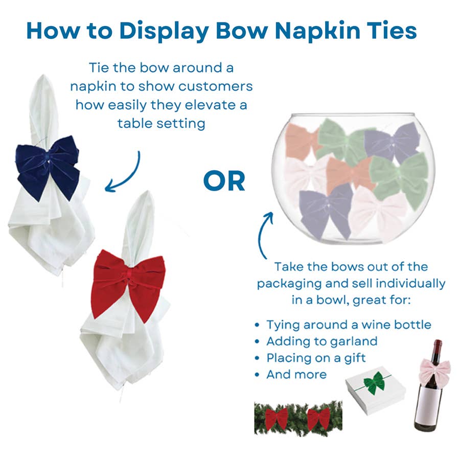 Green Bow Napkin Ties