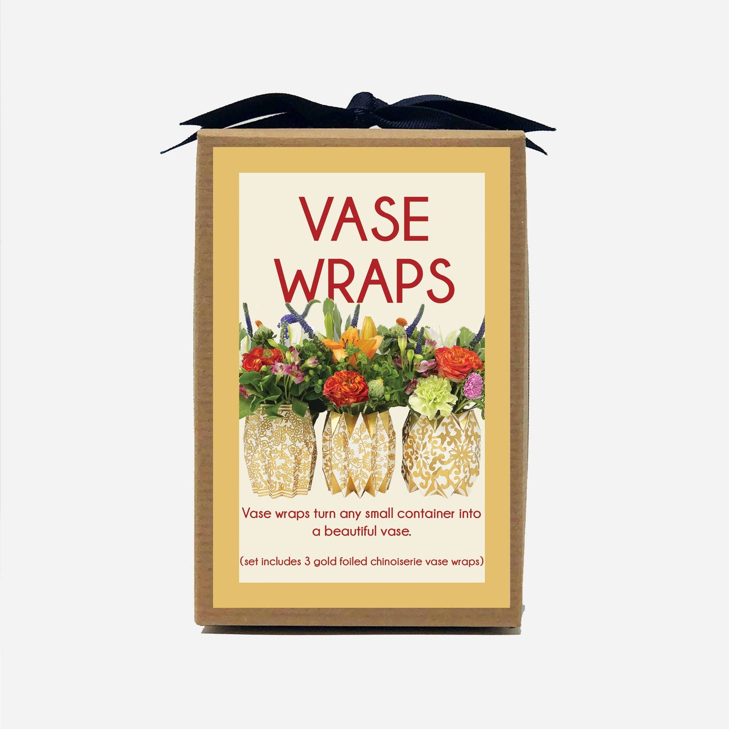 Gold Chinoiserie Paper Vase Wrap