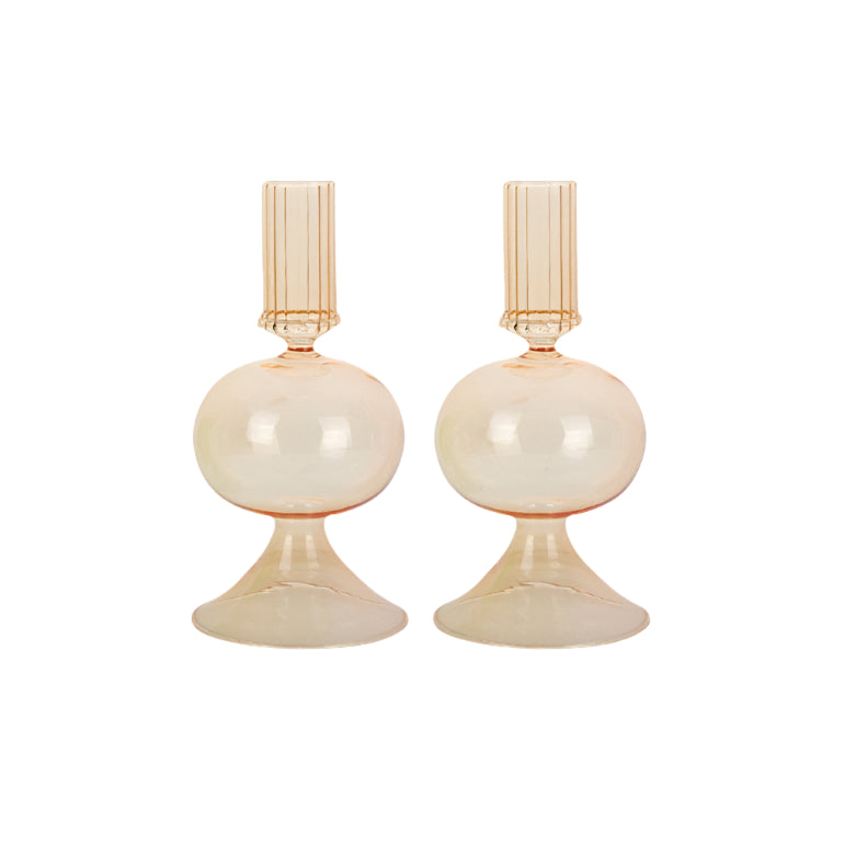 Greta honey candle holder set