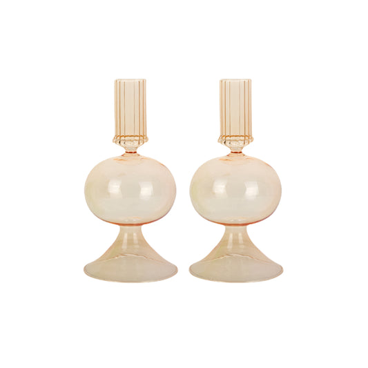 Greta honey candle holder set