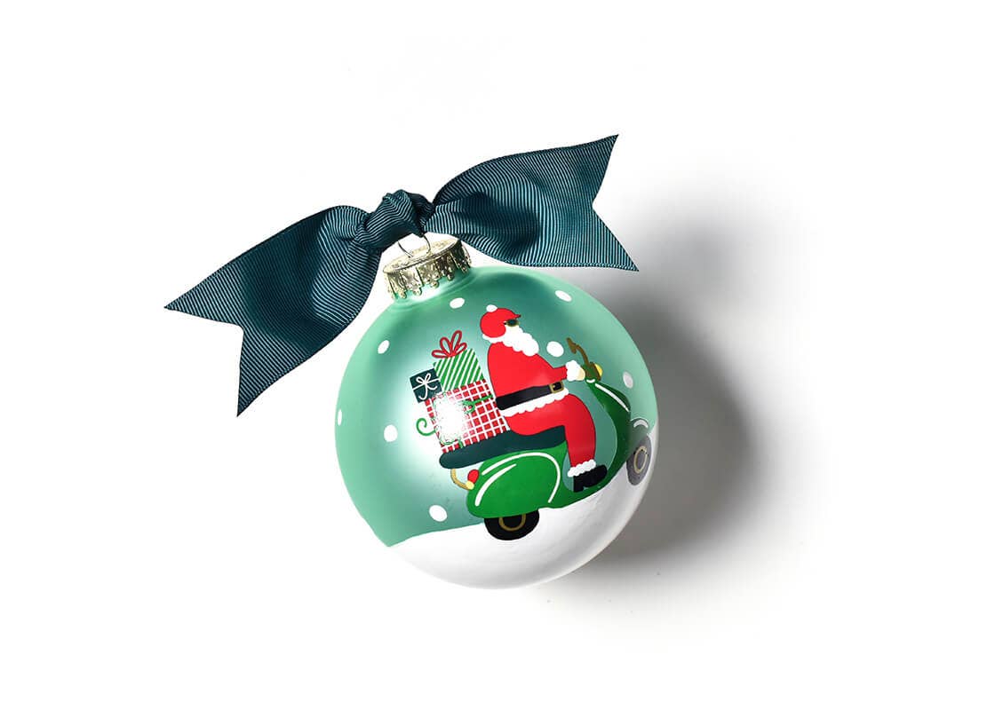 Here Comes Santa Claus Glass Ornament