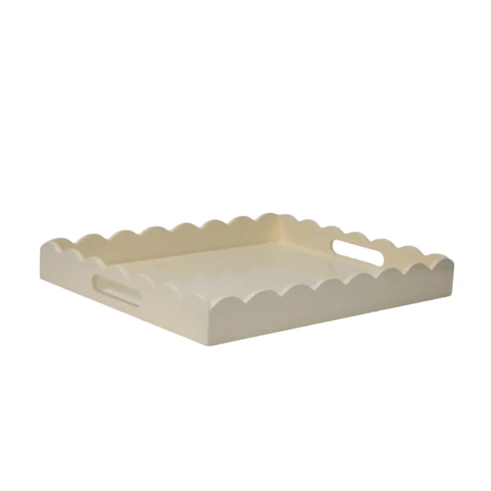 Ivory High Gloss Scalloped Tray