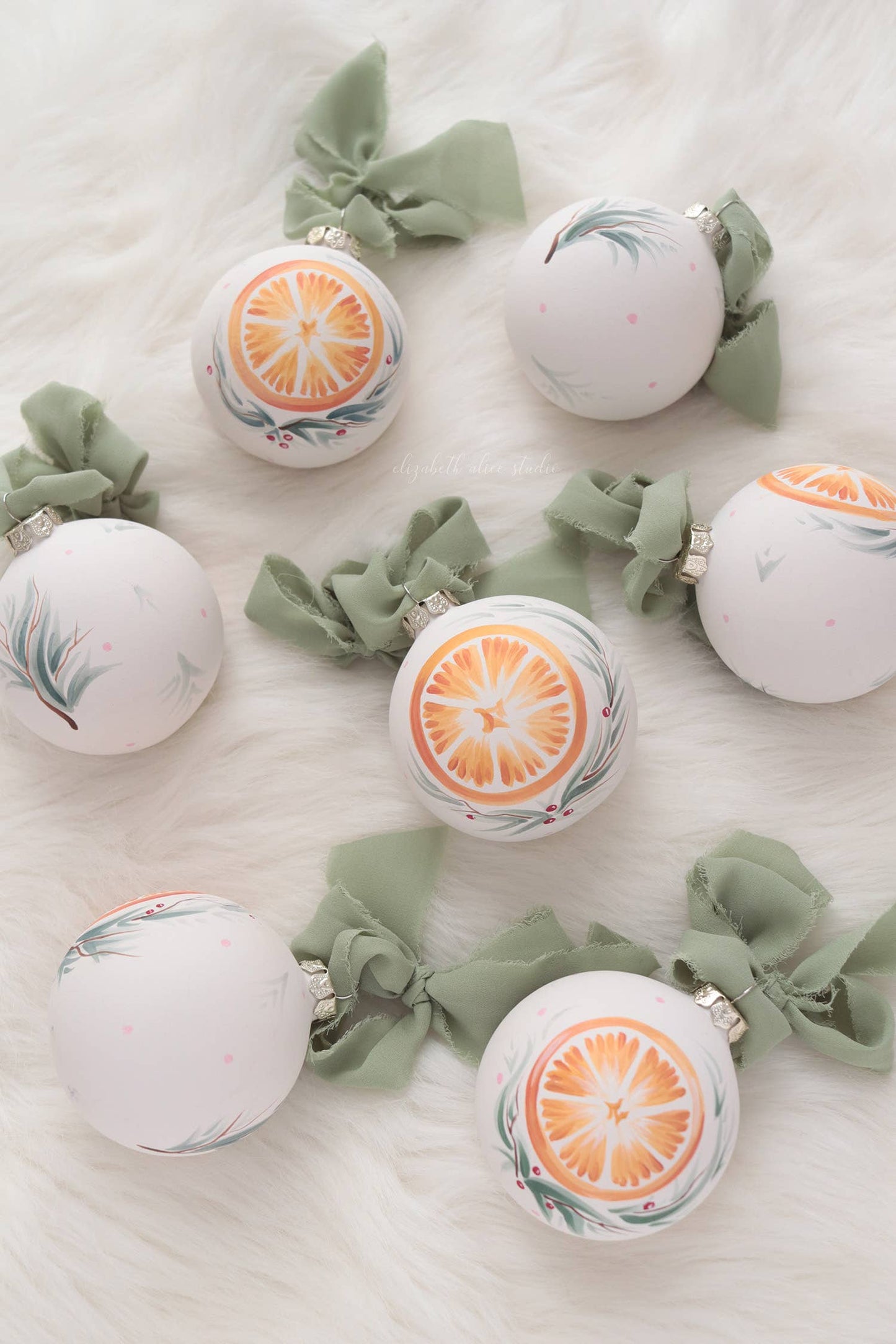 Hand-painted ceramic ornament, Citrus