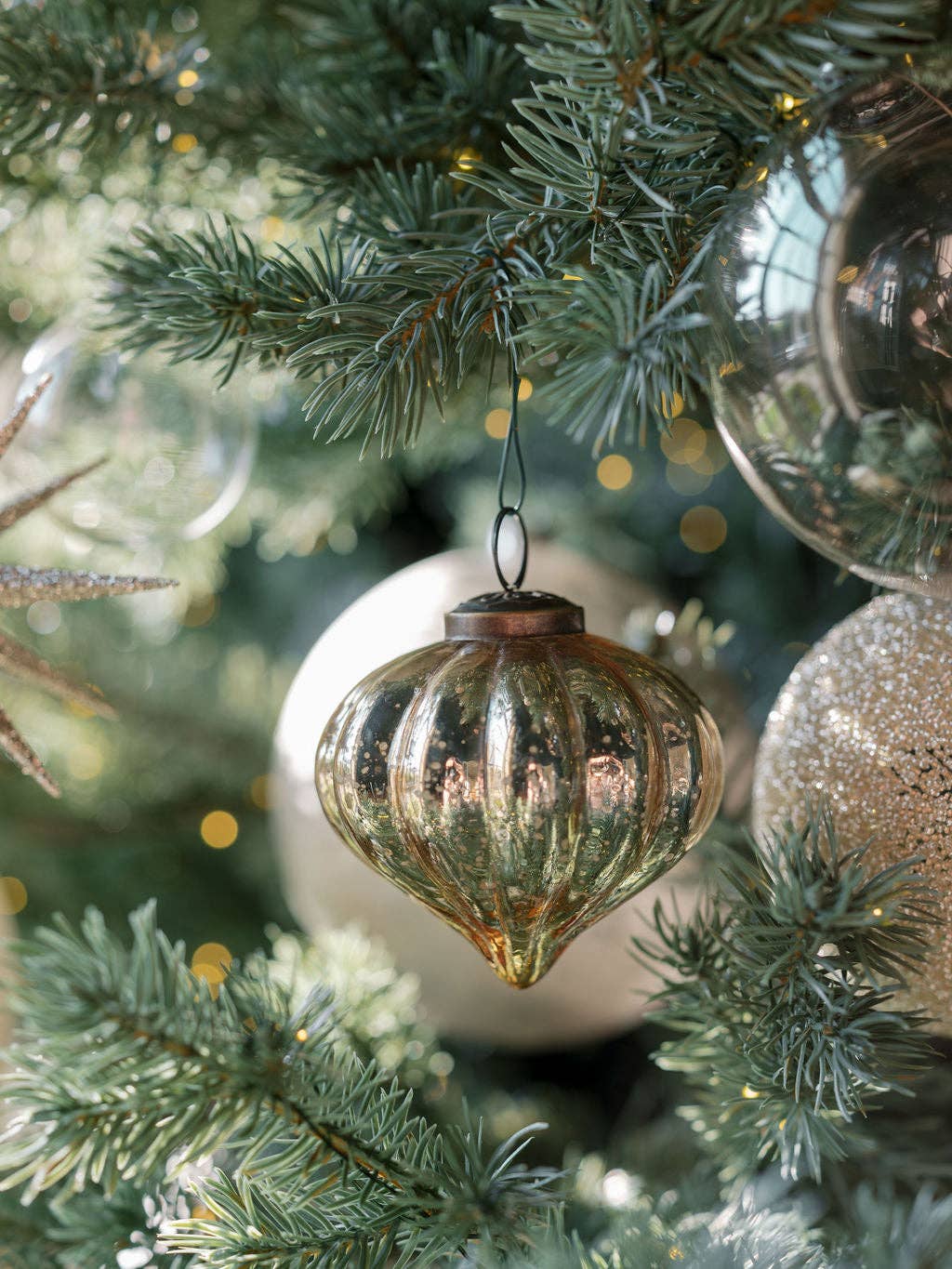 Mercury Glass Ornament 3" - Set of 4 Assorted