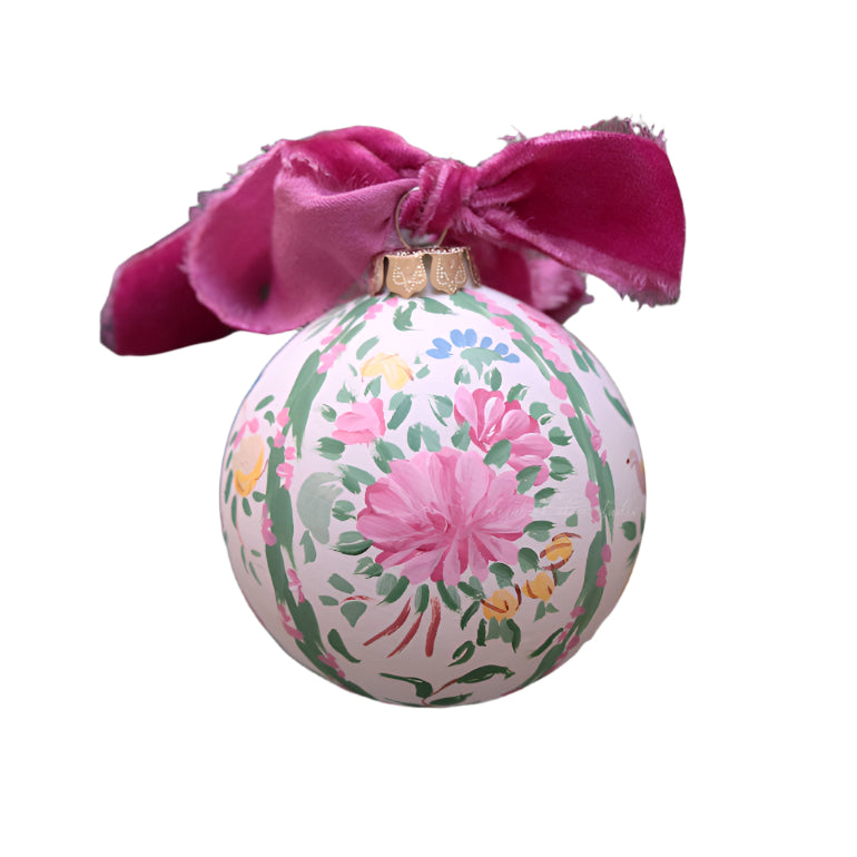 Hand-painted ornament, chinoiserie bird Rose Canton