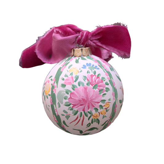 Hand-painted ornament, chinoiserie bird Rose Canton