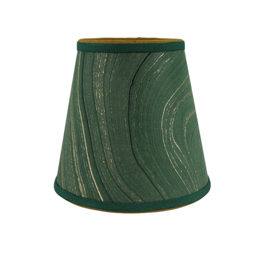 Small Empire Marblelized Paper Shade in Hunter Green