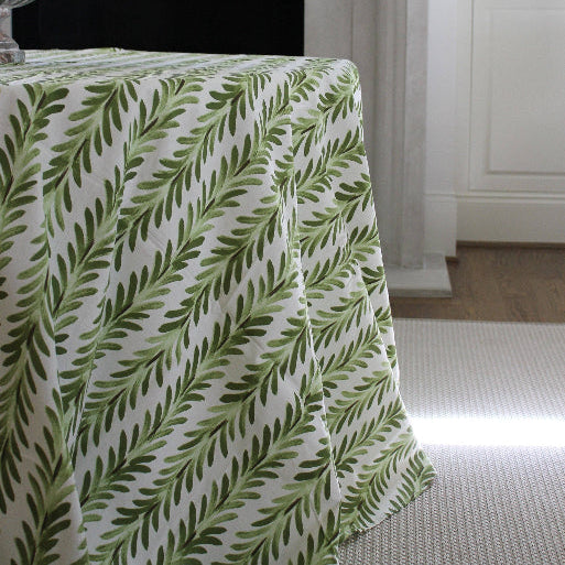 Ferns Tablecloth in Moss Green